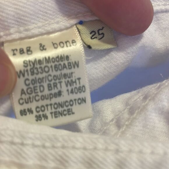 Rag & Bone White Carpenter Cuffed Hem Denim Shorts - Picture 8 of 10